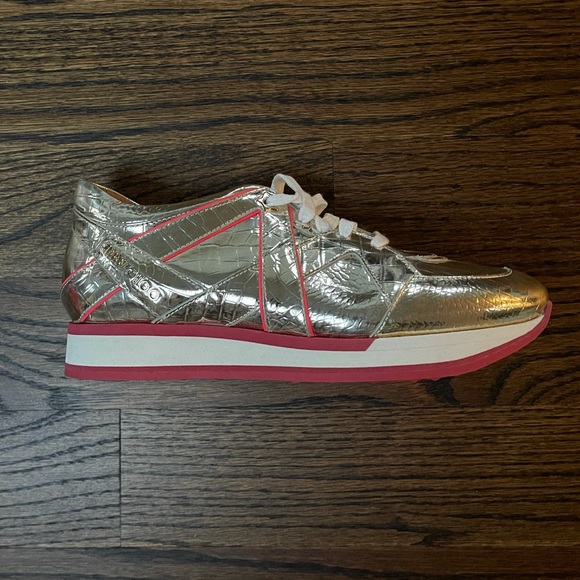 Jimmy Choo Metallic Leather Sneakers - Brand New Sz 40 - Picture 6 of 12
